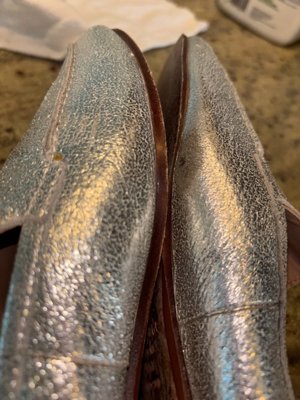 Kate Spade Carima Silver Metallic Loafers Size 10.5